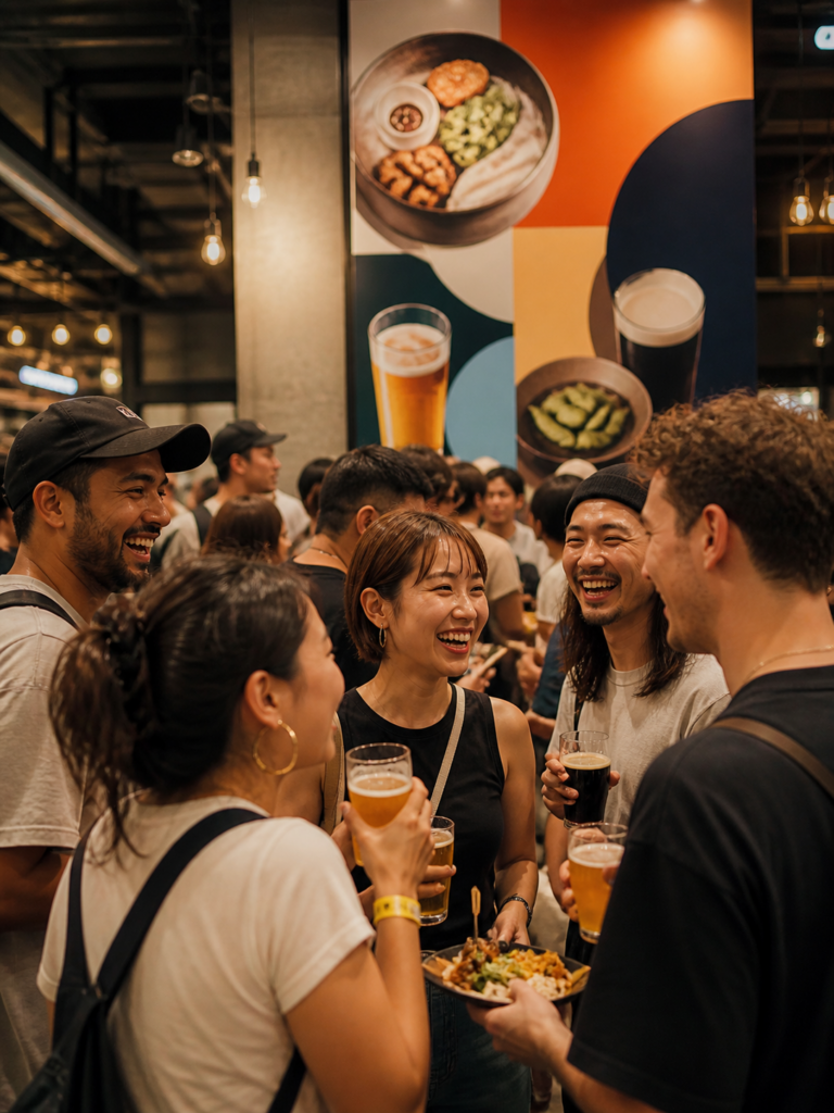 People enjoying food and drinks
